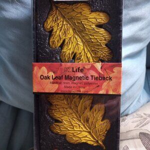 Curtain tiebacks magnetic autumn oak leaf New!